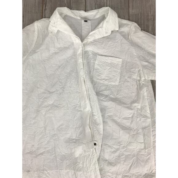 Spirithouse Crinkle Ranger Shirt Button Swing Top M White Lighweight Lagenlook - Picture 11 of 15